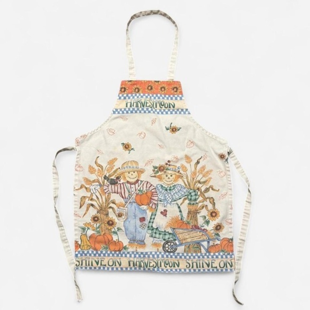 Vintage Harvest‎ Moon Scarecrow Apron Fall Autumn Theme